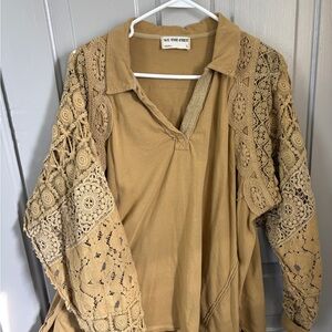 We The Free Women's Crochet Sleeve Blouse